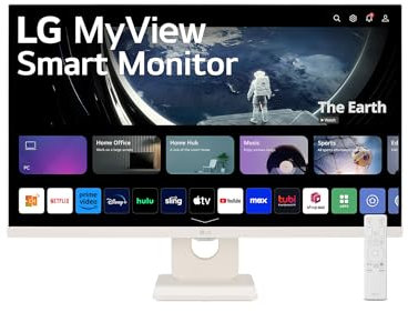 LG 27U511SA-W - Smart Monitor, MyView 27, Panel IPS, (1920 x 1080), 100Hz, 5ms (GtG), WebOS 23, sRGB 99%, Ajuste en Inclinación (Eje Horizontal), Blanco