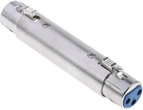 CABLEPELADO Adaptador XLR Mono 3 Pin hemba - XLR hemba | Empalme XLR | Apto para mezcladores, micrófonos, amplificadores, Ecualizador, teclados, Guitarras, Piano eléctrico, etc | 1 unidad