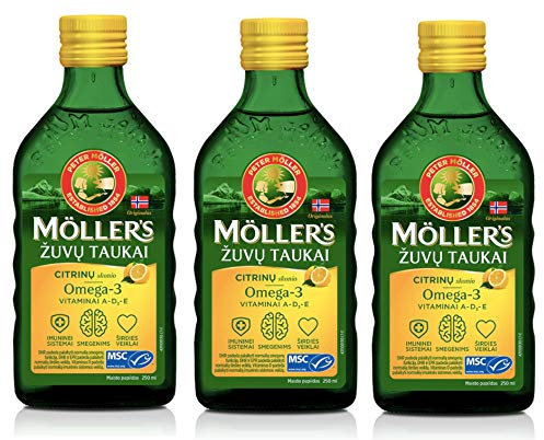 Möller's Omega-3 Lebertran Zitrone,Flüssigkeit (250ml) - 3-Pack