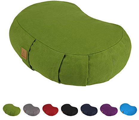 FelizMax Coussin de méditation Zabuton Zafu, 44 x 28 x 14 cm, coussin de méditation Zabuton pour yoga, pouf de sol, housse en coton bio à fermeture éclair, sarrasin naturel, grand coussin à genoux -