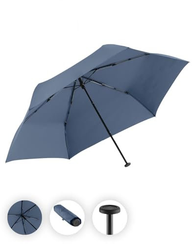 FARE Ultraleichter Mini-Taschenschirm Filigrain Only95 - Mit nur 95 Gramm der leichteste Regenschirm am Markt; Packmaß nur 20cm; perfekt für Jede Handtasche (Marine)