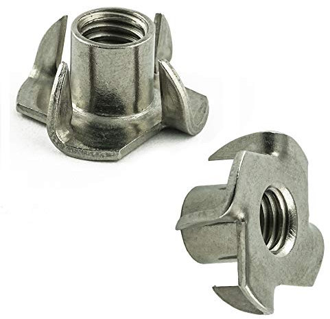 AGBERG Lot de 25 écrous à frapper M6 avec filetage pour bois en acier inoxydable VA A2 V2A