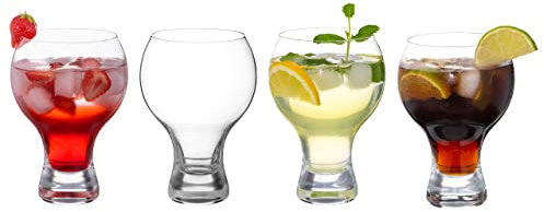 DIAMANTE Crystal Craft Gin & Tonic, Pimms Or Cocktail Glass - ‘Auris’ Collection Undecorated Crystal – Set of 4