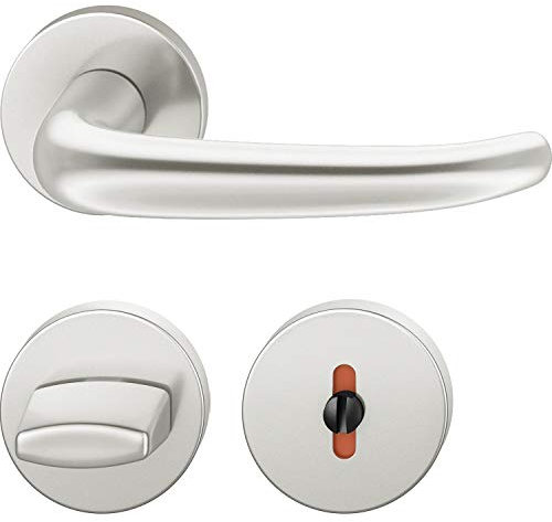 FSB Drückergarnitur 12 1023 ASL auf Rosette WC DIN, silber eloxiert