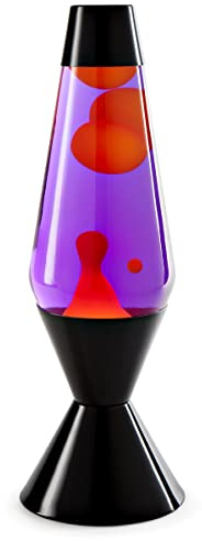 Spencer Gifts Lava Lamp - 16.3 Magma Black - The Original Motion Lamp - Orange Wax and Purple Liquid with Black Base Exclusive