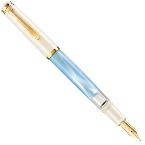 Pelikan 823005 Classic M200 Pastel-Blue Füllfederhalter, Feder F