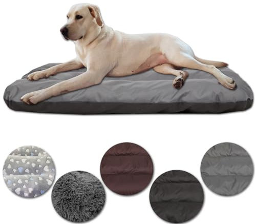 Leanbe Hundebett Hundekissen Hundematratze Ruheplatz Hunde Matratze (Grau Oxford, M:90x60x8cm)