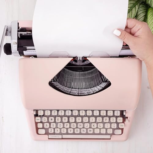 Vintage Pink Portable Manual Typewriter - Classic Retro Series Word Processor - Perfect for Writers, Journalists, & Typewriter Enthusiasts