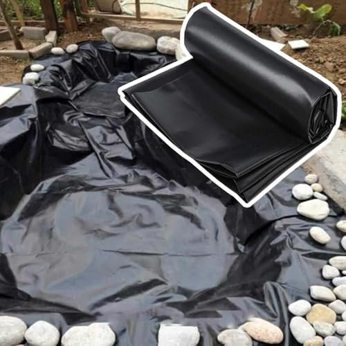 Revestimiento para estanque de jardín, membrana blanda de HDPE negra para piscinas, 2x3m, 3x4m, 4x6m, 5x8m, prefabricado para estanque de peces, lámina de plástico de polietileno de 5 mil de espesor(3