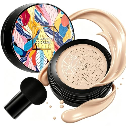 Svamphuvud luftkudde CC kräm, 1 st Foundation Moisturizing Concealer BB Cream, återfuktande BB Cream Foundation, Mushroom Head Air Cushion CC kräm, smink för alla hud