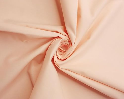 Polycotton -112cm, Durable for Sewing & Dressmaking (Peach, 1 Meter)