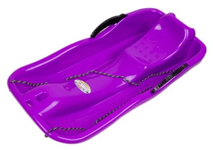 Tobogán con Frenos – 79x38x16cm Trineo de Nieve de Plástico, Robusto y Ergonómico para Niños y Adultos (Morado)