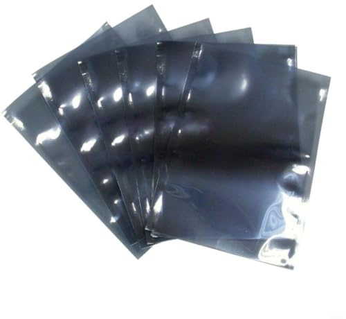 EffiFish Lot de 100 sacs blindés antistatiques ESD refermables APET/CPP pour composants électroniques, utilisation de stockage étanche (8 x 15 cm)