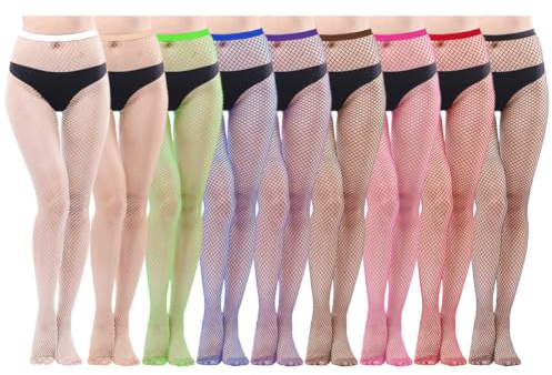 HOVEOX 9 Pairs Lace Patterned Tights Floral Fishnet Stockings Pantyhose