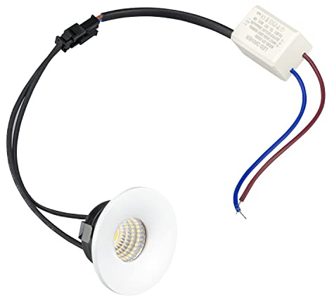 Popp® Pack x4 Mini Spot LED Direccionable CRI80 COB IP20 Aluminio Blanco CRI90 3W Luz calida 3000K 180Lm (Pack 4, 3W 3000K)