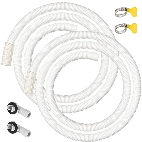 Kerykwan 2 Pack 5 Ft Air Conditioner Drain Hose Kit, Plastic Tube for AC Condensate, Flexible AC Drain Hose for Mini Split AC Portable AC Washer Dishwasher Faucet