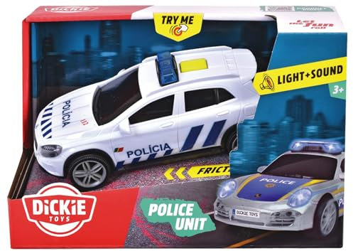 Dickie Toys - Coche Mercedes Clase A Policía Portuguesa PSP, Fricción, con Luz y Sonido, A Partir de 3 años (203712027SI3)