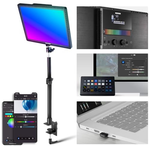 NEEWER GL1C RGB 15.5 Key Light, 48W LED Panel Licht, weiches Videoleuchte Streaming Gaming Videokonferenzen mit 2,4 G PC/Mac iOS/Android APP/WiFi/Stream Deck Steuerung, 2900K–7000K, 18 Szenen