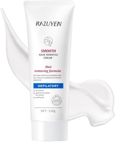 RAZUYEN Schmerzfreie Enthaarungscreme für Körper & Beine, Ultraschnell, Sicher und Sanft Haarentfernungscreme, empfindliche Haut Haarentfernung Creme für Frauen, 120 ml