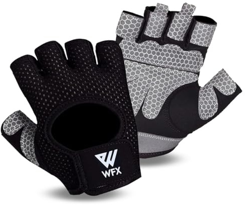 WESTWOOD FOX Fitness Handschuhe Atmungsaktive Trainingshandschuhe für Damen und Herren Gewichtheberhandschuhe Bodybuilding Gym Übung rutschfestes Crossfit Krafttraining (Black Short Strap, XL)