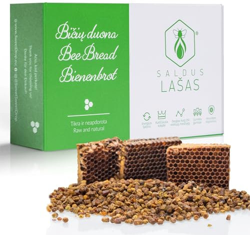 Pan d'abeja Sweet Drop (Perga) 200g, Natural, Crudo, Polen de abeja fermentado, Refuerzo de inmunidad y energía.