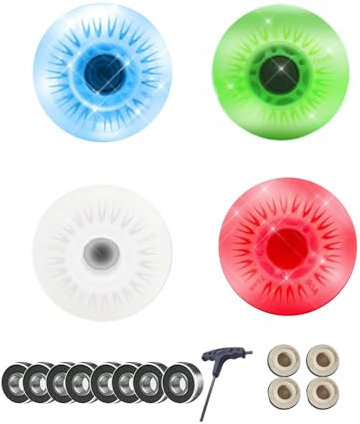 4-pack 76 mm 80 mm inline-skridskor rullskridskor rullskridskor utomhus inomhus med ABEC 9 kullager 90A lysande rullskridskohjul för inomhus och utomhus skridskoåkning