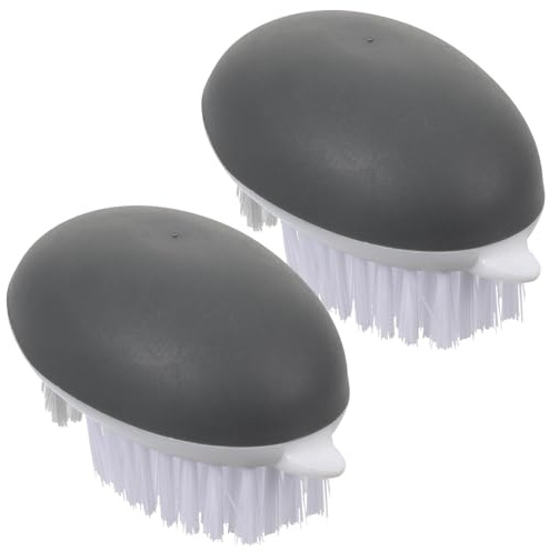 DOITOOL Cepillo para Verduras 2 Piezas Gris Estropajo Manual de Plástico para Limpiar Frutas y Vegetales Herramienta Versátil para Limpieza Cocina