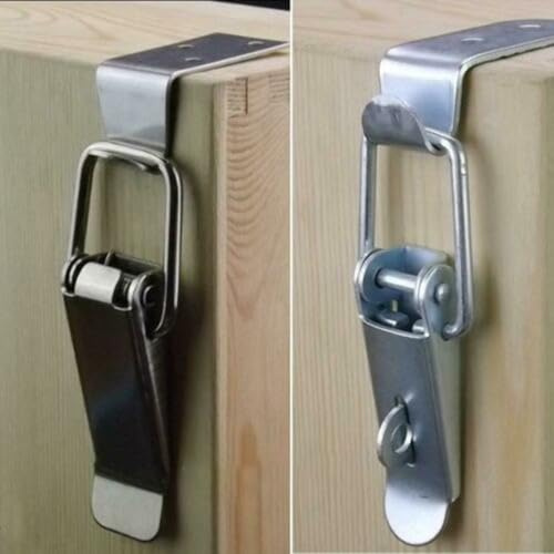 Lot de 4 loquets à bascule à ressort en acier inoxydable à 90 degrés pour une utilisation sur boîtes, valises, boîtes à outils et tiroirs en bois