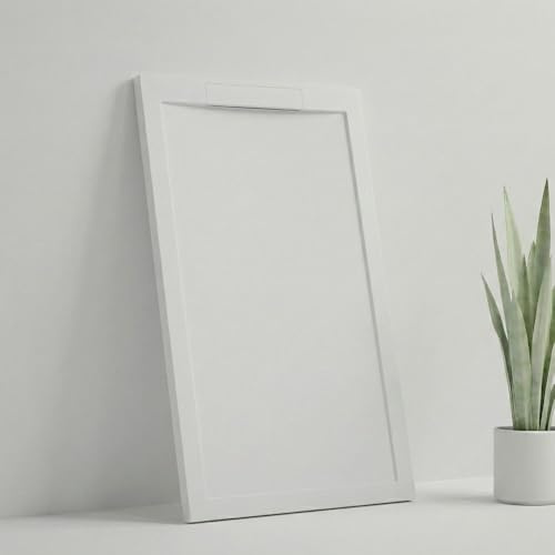SOULHOME Plato de Ducha Irrompible y Ultraligero Pizarra - 100x70 cm BLANCO