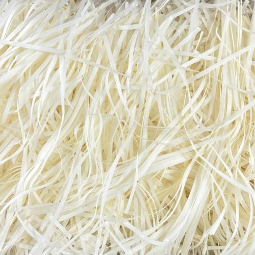 Qcdou 100g White Shredded Tissue Paper for Gift Boxes, Gift Bag Fillers | Soft to the Touch, for Hamper Filling and DIY Gift Packaging Filler, for Birthday, Christmas, Wedding