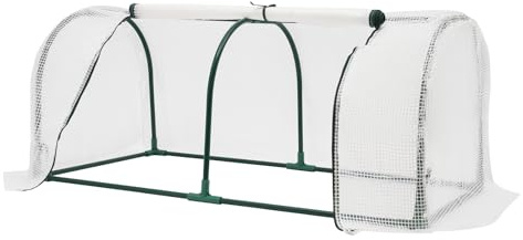 120 x 60 x 50 cm folieväxthus, växthus av transparent PE, plast och järn, trädgårdsbädd med bågetopp, väderbeständig och UV-beständig, perfekt för känsliga växter på terrass och trädgård
