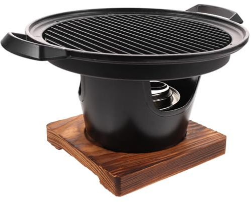Bärbar rökfri mini-grill – utomhusbordsgrill för 2–3 personer non-stick grillpanna perfekt för camping picknick och baklucka