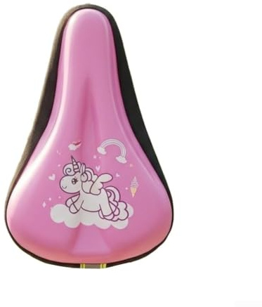 Caswynlife Funda de asiento de bicicleta con cubierta de lluvia, cojín de sillín de espuma viscoelástica gruesa, almohadilla de gel de silicona antideslizante, para bicicleta de equilibrio infantil