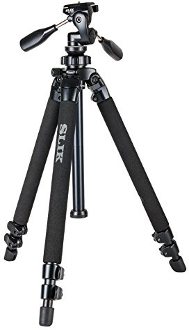 SLIK Pro 400DX - Patas de trípode con Cabezal de liberación rápida de 3 vías, para cámaras sin Espejo/DSLR Sony, Nikon, Canon, Fuji y más, Color Negro (615-400)
