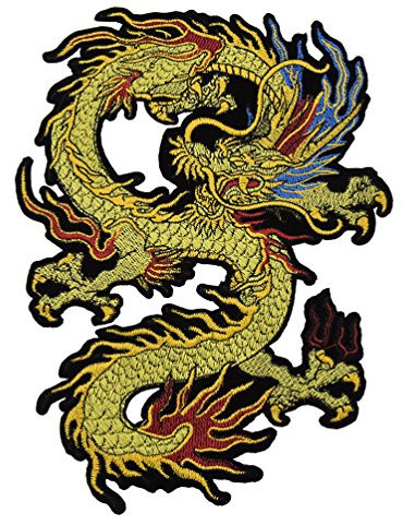 Hongma Aufnäher Patches von Drachen Stickerei für Damen Herren Kinder Applikation