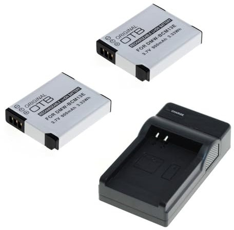 bg-akku24 2 Stück Akku und Ladegerät für Panasonic Lumix DMC-FT5, DC-FT7, DMC-TZ41, DMC-TZ55, DMC-TZ56, DMC-TZ57, DMC-TZ58, DMC-TZ60, DMC-TZ61, DMC-TZ70, DMC-TZ71 - DMW-BCM13E, DMW-BCM13