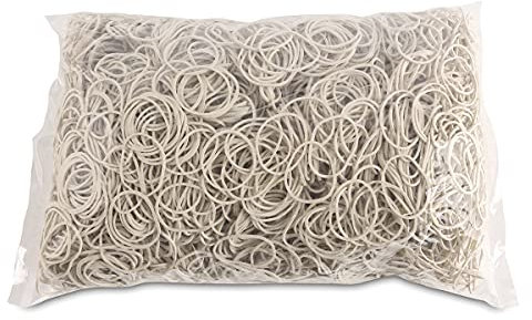 OFFICE PRODUCTS - Elastici in gomma, diametro 30 mm, spessore 1,5 x 1,5 mm, bianco, 1000 g, 1 pezzo