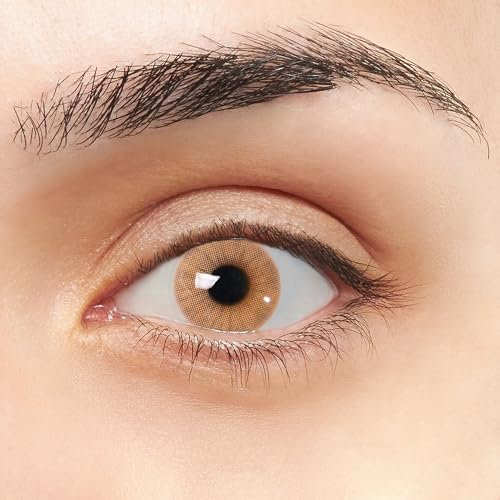 Ambar VIP Lentilles De Couleur vert ambré design super naturelle 2 Lentilles annuelles sans correction + étui, pincette et bâton applicateur