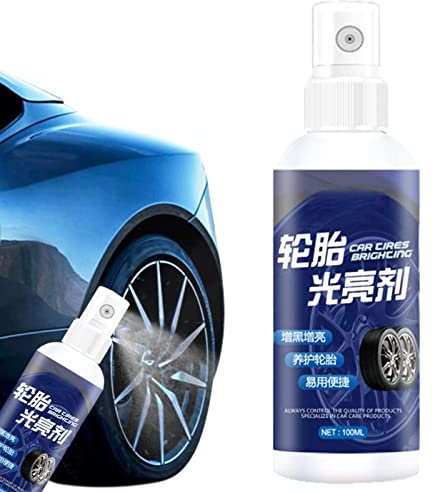 FASSME Spray per Cera per Pneumatici,Rivestimenti lucidanti per Pneumatici | Spray detergente per Pneumatici da 100 ml per Auto, Camion, Moto, detergente per lucidatura Ruote e Pneumatici, Spray