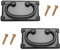 2Pcs Metal Vintage Rectangle Pull Handles - Zinc Alloy Black Cabinet Door Drawer Handles for Furniture Decoration