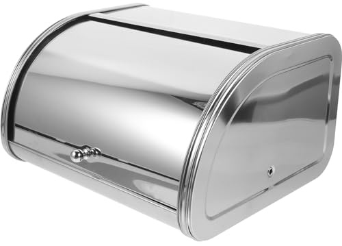 Alipis Bread Box Kitchen Storage Container Large Capacity Roll Top Bread Keeper for Countertop Fresh and Snack Organizer 11.81X10.03X7.00 Inch