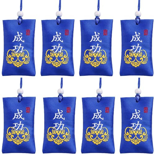 8 buste di sale spirituale buddista – Sale Spirituale con sacchetto – Sacchetto di sale spirituale portafortuna talismano classico, ornamento da appendere per auto, portafortuna