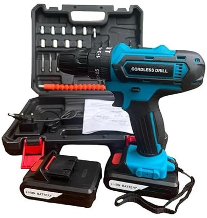 21 SHOP® TRAPANO AVVITATORE A 2 BATTERIE 48V A LITIO PERFORATORE DOPPIA BATTERIA CON VALIGETTA E ACCESSORI