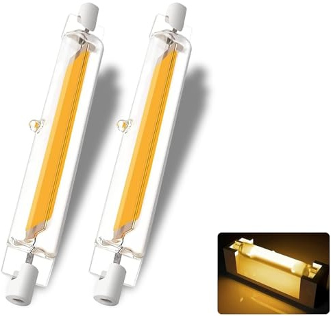 GDYOD Bombilla R7S LED 78mm, LED R7S 78mm 10W COB Equivalente 100w Lámpara Halógena, Lampara Blanco Cálido 3000K, 1000LM, iluminación de haz de 360 ​​°, 2 Pack