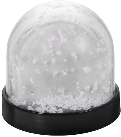 OKUMEYR Globo di Neve Vuoto per Sublimazione Base Nera in Plastica, Palla di Neve Fai da Te Inserto Fotografico, Decorazione Natalizia e Regalo Personalizzato per Festa e Casa