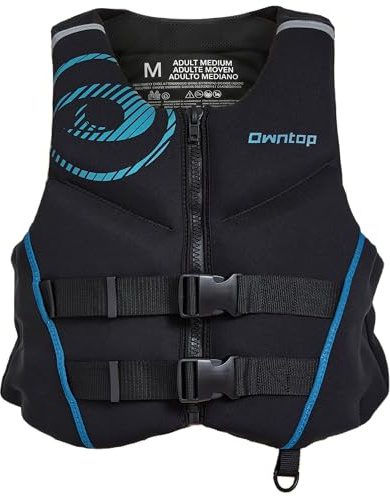 Owntop Adults Buoyancy Aid | Lightweight Neoprene Swim Vest | Foldable Buoyancy Vest with Dual Safety Straps | Float Jacket 50N for Boating, Kayaking, Swimming, Paddle (Blue,XXL)