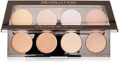 MAKEUP REVOLUTION Ultra Strobe and Light Palette - Highlighter mit 8 Schimmer-Nuancen - vegan, glutenfrei und tierversuchsfrei - 15 g