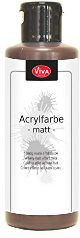 Viva Decor Acrylfarbe (Mittelbraun, 82 ml) schnell trocknend, lichtecht, gut deckend - Acrylfarben für Leinwand, Papier, Holz, zum Steine bemalen, für Künstler, Bastler, Kinder - Made in Germany …