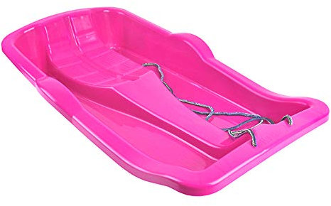 MARMAT Schlitten Kinderschlitten BOB MINIBOB Kunststoff Rodel UFO 5 Farben Schneespaß (Pink)