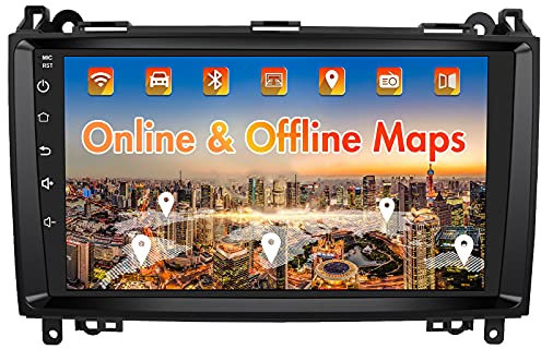 AWESAFE Autoradio für Mercedes Benz A-Klasse W169 B-Klasse W245 Viano Vito W639 Sprinter, Android 12, 2+32G, 9 Zoll Touchscreen, mit Blende, Unterstützt Navigation CarPlay Android Auto Bluetooth WiFi